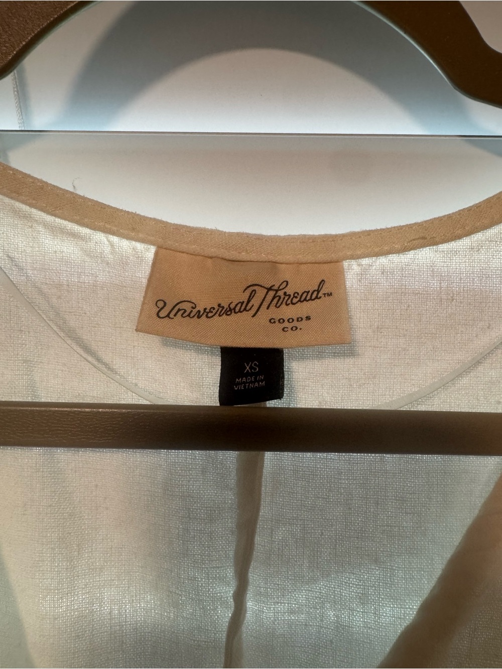 Universal Thread Cream Button-Front Mini Dress - Picture 2 of 3